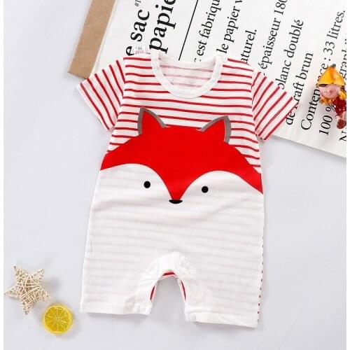 Romper Baby Clothing Summer Short Sleeve Climb Clothes Cotton Cartoon Shorts Onesie Toddler Costume Infantil Body Suit