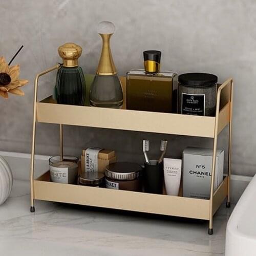 Large Capacity Double Layers Sundries Storage Rack Cosmetic Organizer Box Perfume Display Shelf Kitchen Bathroom Jewelry Stand