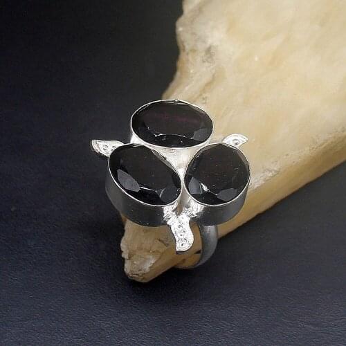 Hermosa Jewelry Fantasy Fashion Unique Purple Amethystt Silver Color Wedding Charms Band Ring For Women Men Size 8.5 FQ159