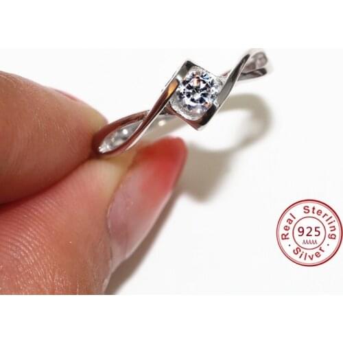 Classical Female AAA Crystal Zircon Stone Infinite Ring Silver color Finger Ring Promise Engagement Rings for Women