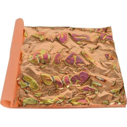 Red variegated Imitation gold foil leaf - colorfull gilding gold foil sheet - 25 sheets per booklet size 14x14 cm