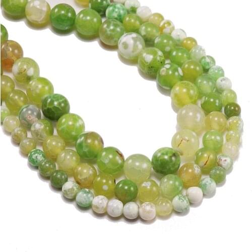 1 strand/lo Natural Stone Crackle Fire Agates Bead Round Loose Spacer Beads 6 8 10mm For DIY Bracelet Jewelry Making Accessories