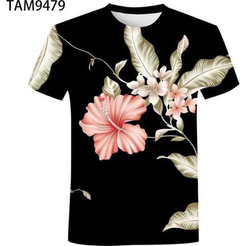 Summer Girl Clothing Thin T-Shirt Breathable Fresh Printing Sunflower Pattern Boys Youth Harajuku Tops Kids Clothes Baby Tshirts