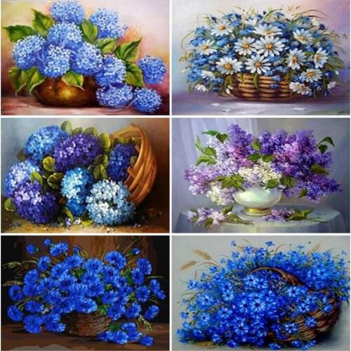 DIY Flower 5D Diamond Painting Full Square Drill Rose Vase Diamond Embroidery Cross Stitch Kit Mosaic Art Home Decoration Gift