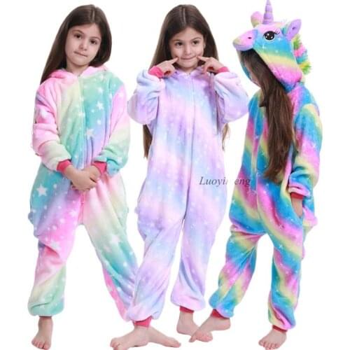 Kigurumi Pajamas Panda Unicorn For Children Baby Girls Pyjamas Boys Sleepwear Animal Stitch Licorne Onesie Kids Costume Jumpsuit