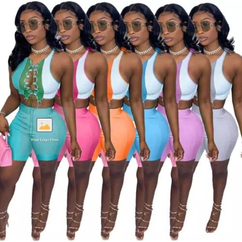Drop Shipping 2021 Summer Outfits Two Piece Set Women Clothing