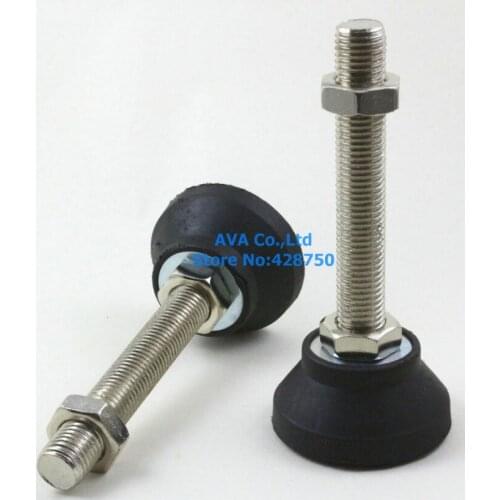 4 Piece M16 x 100mm Adjustable Lathe Leg Furniture Leveling Feet Pad / 60mm Base