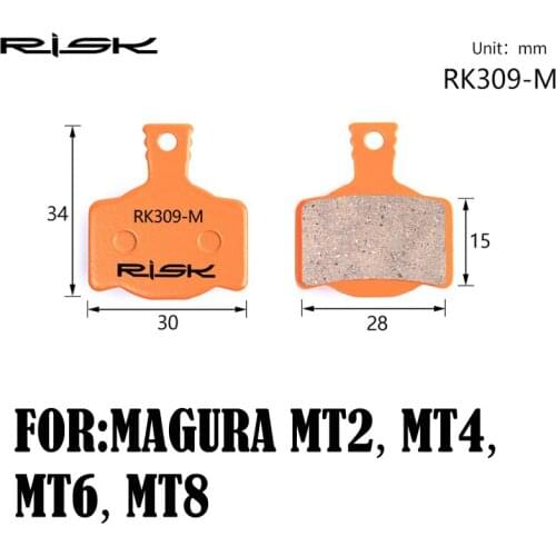RISK Full-metal Bicycle Disc Brake Pads for MAGURA MT2/MT4/MT6 MT8 Disc Brake Set Pads 1 Pair