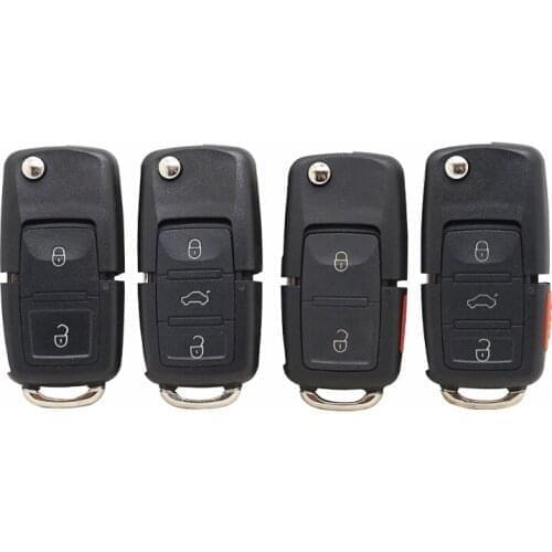 Xinyuexin Flip Folding Remote Car Key Shell Case for VW Polo Passat B5 B6 Tiguan Golf 4 5 for Seat for Skoda 2/3/4 Button HU66