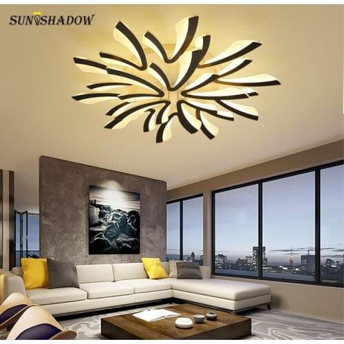 LED Chandelier Indoor Lighting For Living room Bedroom Dining room Black&White Frame Acrylic Ceiling Chandelier Lighting lamps