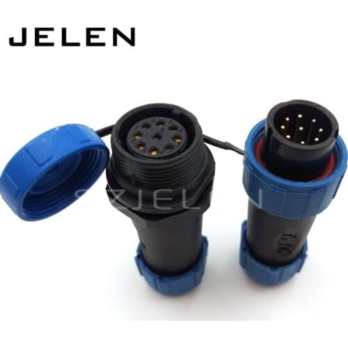 SY1710, connector 9 pin,waterproof electrical Male and female connectors, IP68,LED outdoor waterproof cable connector