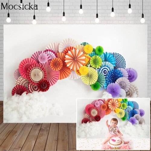 Birthday Cake Smash background photography Rainbow Children Newborn Portrait Backdrops For Photographers Photo Studio Photocall