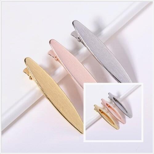 6Pcs/lot 6.5x1.5/cm High quality metal brushed bangs clip simple one word clip hair clip BB clip headgear accessories