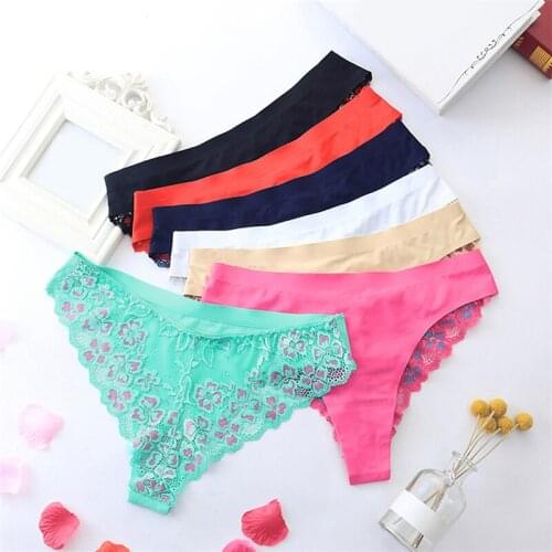 Ladies Sexy Lace Panties Women Cross Mesh Stitching Solid Color Panties Thongs Female Breathable Buttocks Briefs Underwear