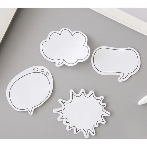 1Pc 30 Sheets Cloud Round Shape Self-adhesive Memo Pad Sticky Notes Stationery