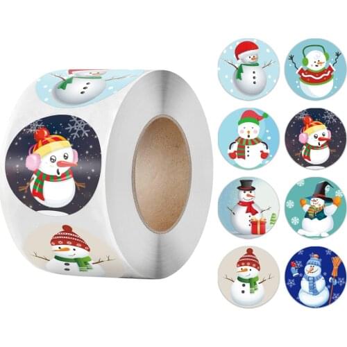 100-500pcs Round Merry Christmas Stickers Thank You Card Box Package Label Sealing Stickers Wedding Decor Stationery Sticker
