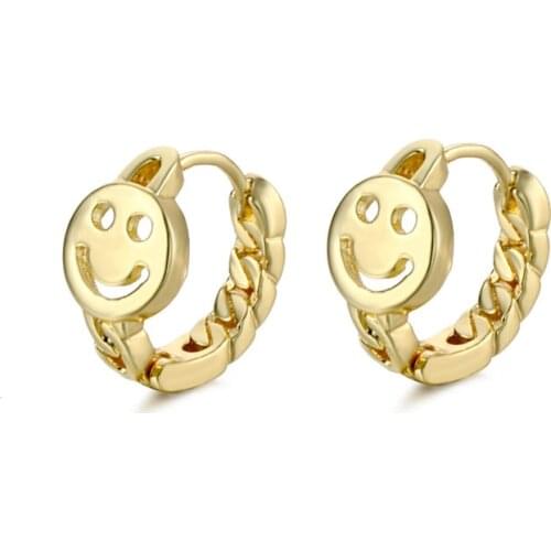 12 Pairs Smile Face Hoop earrings Fashion tiny Circle earrings fashion jewelry earrings women Gift