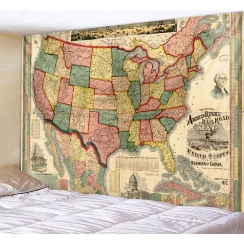 2020 retro world map large size wall hanging home decoration tapestry Mandala Bohemian decorative bed sheet sofa blanket