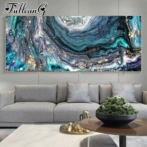FULLCANG large size 5d diy diamond painting abstract watercolor landscape full mosaic square round embroidery needlework FC2354
