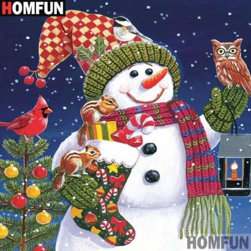 HOMFUN Full Square/Round Drill 5D DIY Diamond Painting "Cartoon snowman" 3D Embroidery Cross Stitch 5D Decor Gift A18254