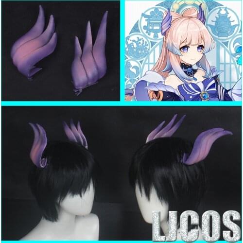 Anime Genshin Impact Sangonomiya Kokomi Hair Clip headband Cosplay Costume Men Women Student Horn Barrettes Hair Accessories