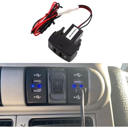 Car Dual USB Charger 5V 2.1A Car USB Power Socket Car Accessories for Iveco Truck Stralis Hi-Way Eurocargo