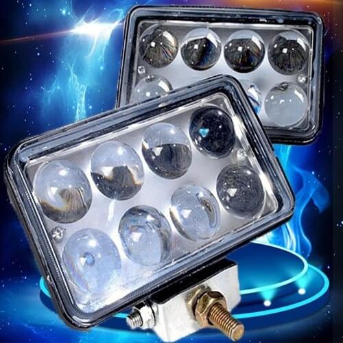 2Pcs New 4 Inch Square Convex Lens Automobile LED Spotlight Strong Light 12v 24 V Cargo Lamp Fog Lamp Off Road Vehicle High Bea
