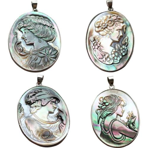 Free Shipping Women Fashion Jewelry Mother of pearl Shell Woman Pendant Bead 1pcs WFH821