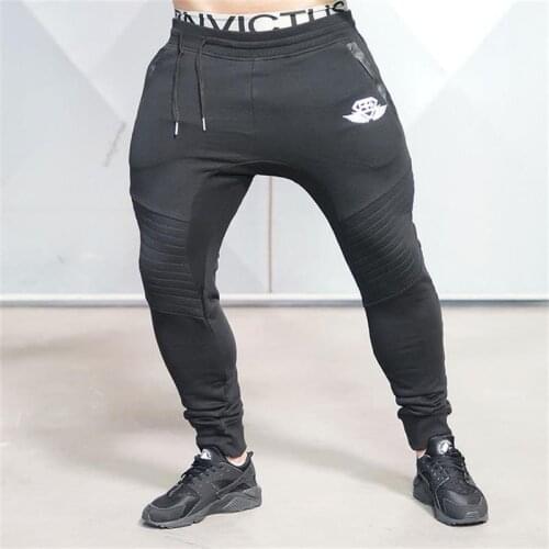 Mens Casual Elastic Waist Fitness Workout Pants Skinny Sweatpants Trousers Jogger Pants New Men Joggers Bodybuilding Pants