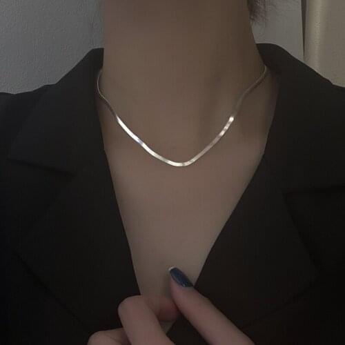 Snake Bone Blade Chain Fashion 925 Sterling Silver Necklace For Women Hip Hop Simple Jewelry Birthday Gift