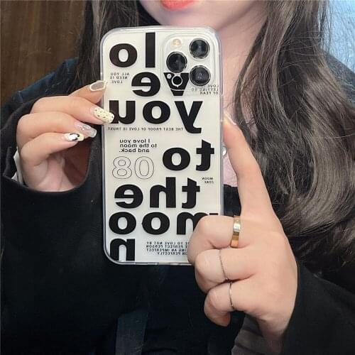 2021 TPU Capa Phone Case For iPhone 12 Mini/11/12Pro Max XR XS Max Love Words Funda Cover For iPhone SE 7 8Plus Para Case