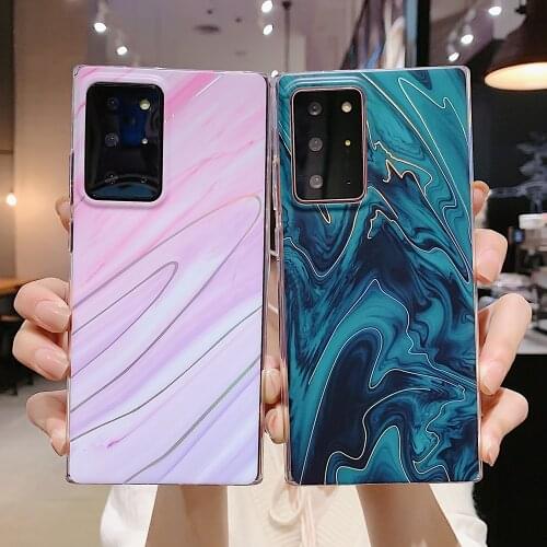 LOVECOM Electroplated Marble Phone Case For Samsung A72 A52 A32 A51 A71 A42 S21 S20 FE S10 S9 S8 Plus Note 20 10 Soft Back Cover