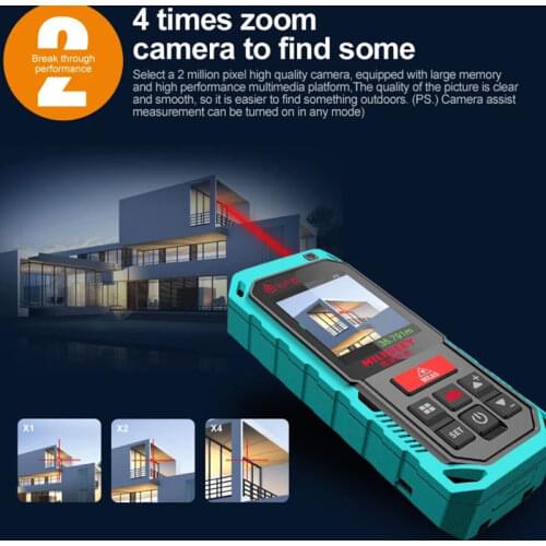 Mileseey Outdoor Laser Distanc Meter 100m 4x Zoom Laser Measurement Distance Bluetooth Digital rangefinder with Camera