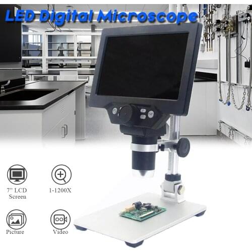 MUSTOOL G1200 Digital Microscope 12MP 7Inch Large Color Screen Large Base LCD Display 1-1200X Continuous Amplification Magnifier