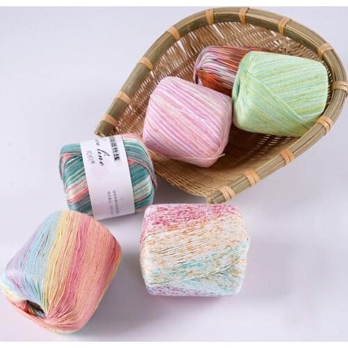 1 Ball Colorful Cotton Lace Yarn Segment Dyed 50g Spring Summer Crochet Thread 1 Strand Hand Knitting Shawl Clothing DIY Craft