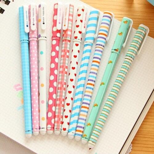 10 Pcs/Set Color Gel Pen Kawaii Stationery Korean Flower Canetas Escolar Papelaria Zakka Office Material School Supplies