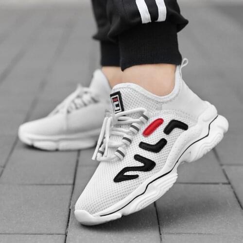 2021 Boys Sport Sneakers Kids Running Shoes Sock Breathable Mesh Tenis Casual Shoes Children Girls Walking Sneakers Black White