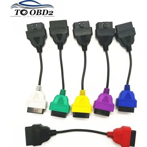 6 Color Diagnostic Cables Leads for MultiECUScan / FiatECUScan for Fiat , for Alfa Romeo and for Lancia 6pcs/set Adaptors