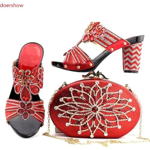 Doershow Women Shoes Free Shipping High Quality Matching Italian Shoes and Bag Sets size38-42 NJ1-6