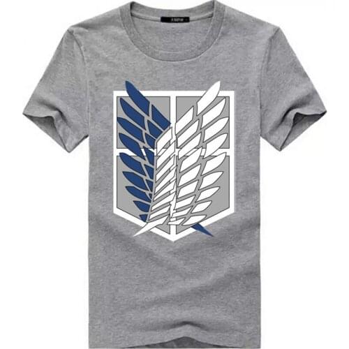 Anime Attack on Titan Cosplay Male T-shirt Men Short Sleeve Summer Fashion Cotton Tees Tops for Male Cosplay Costume for Adults