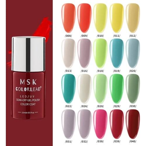 MSK Color Lead 15ml Glass Bottle Nail Polish Gel, Artistic Nail Decoration, Semi-permanent Gel Set Nails Makartt Gel Polish