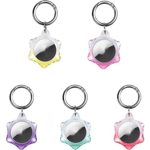 Gradient Color Five-pointed Star Anti-lost Watch Case Cover For Apple Airtag Air Tag Airtags Fashion Silicone Protective Shell
