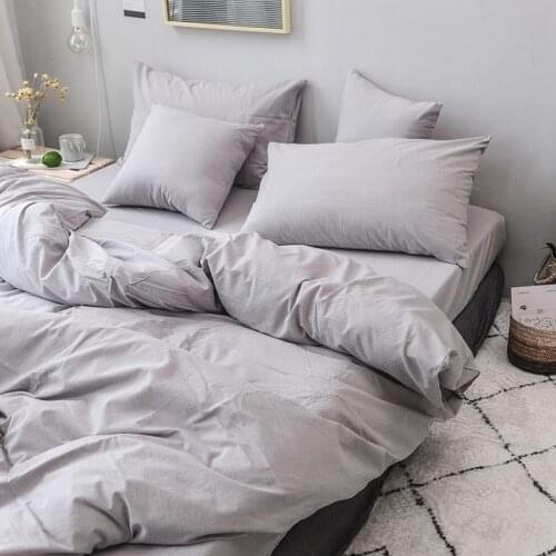 Light grey Wash cotton 100% cotton 3pcs duvet cover sets (1pcs duvet cover+2pcs pillowcase)/quilt cover sets