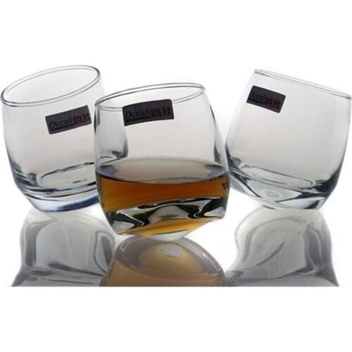 Creative Special-shaped Crystal Wine Glasses Rotating Tumbler Whiskey Transparent Wine Glass Bar Home European Style Beer Glass