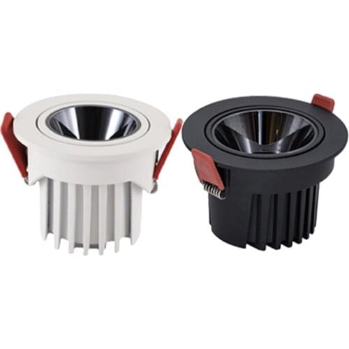 Round Angle Adjustable Anti Glare Recessed LED Downlight 9W 12W 15W18W 24W 30W 110V 220V Ceiling Kitchen Living Room Indoor