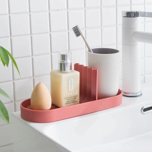 Kitchen Plastic Drain Rack Countertop Cleaning Cloth Holder Bathroom Sponge Storage Storage Rack Storage Rack Draining Basket