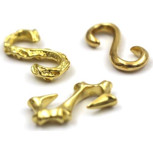 3 Designs Brass Hook Buckle Shackle S Shape Connector For Keychain Belt Paracord Bracelet Bag Leather Craft Trimits Accessories