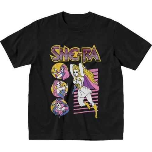 Cool Vintage She-Ra T Shirts Men Short Sleeved He-Man And The Masters Of The Universe T-shirts Graphic Tee Cotton Tshirts