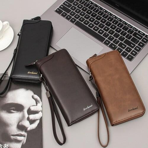 2021 Mens Classic Wallet Business Casual Multi-Card Position Clutch Wallets Mens Long Handbag Zipper Wallet Purse