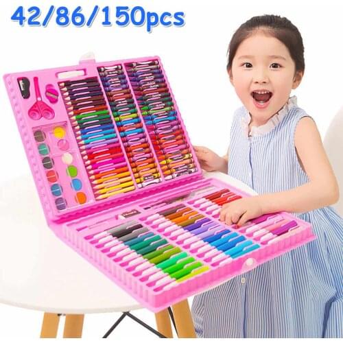 150PCS Colored Pencil Artist Kit Painting Crayon Marker Pen Brush Drawing Tools Set Kindergarten Drawing Supplies kids Gufts